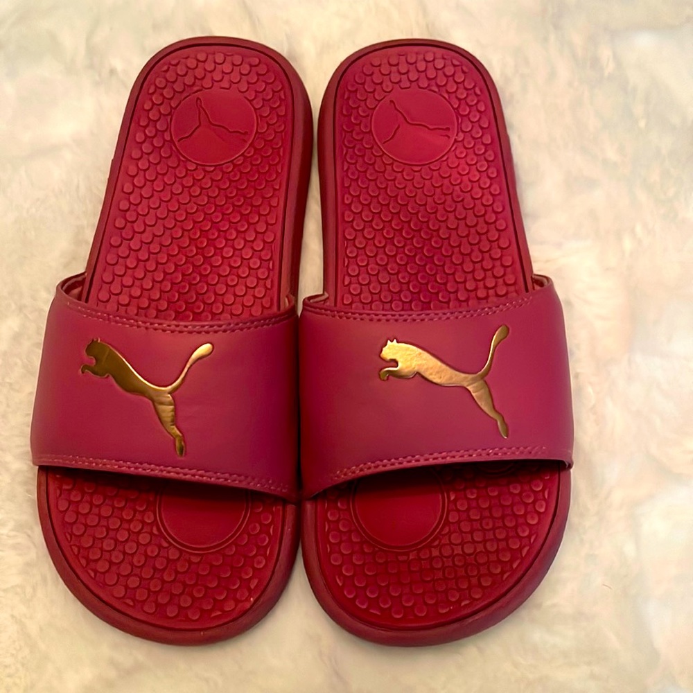 Dusty rose / dark blush pink  puma flip flops